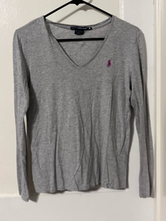 Ralph Lauren Tops - Ralph Lauren Sport Light Gray Tee with Navy Tag
